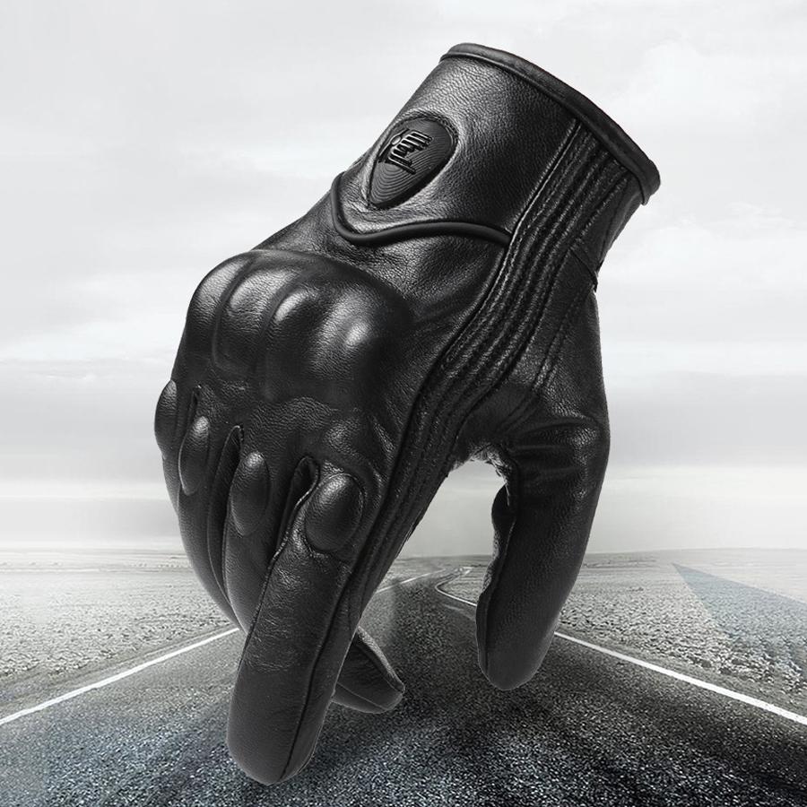 Motorcycle gloves, genuine leather, men's and women's riding motorcycles, tactical warmth, sheepskin touch screen, off-road prot