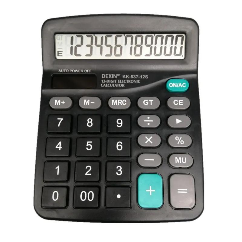 12-digit Large Lcd Display Calculator Standard Function Calculator With Solar & Battery Dual Power For Home Basic Desktop Office
