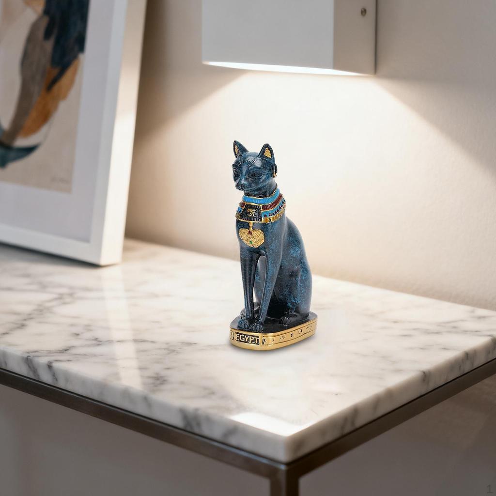 Egyptian Cat Bastet Statue Ancient Egypt Bast Figurine Animal Sculpture for Living Room Cabinet Bar
