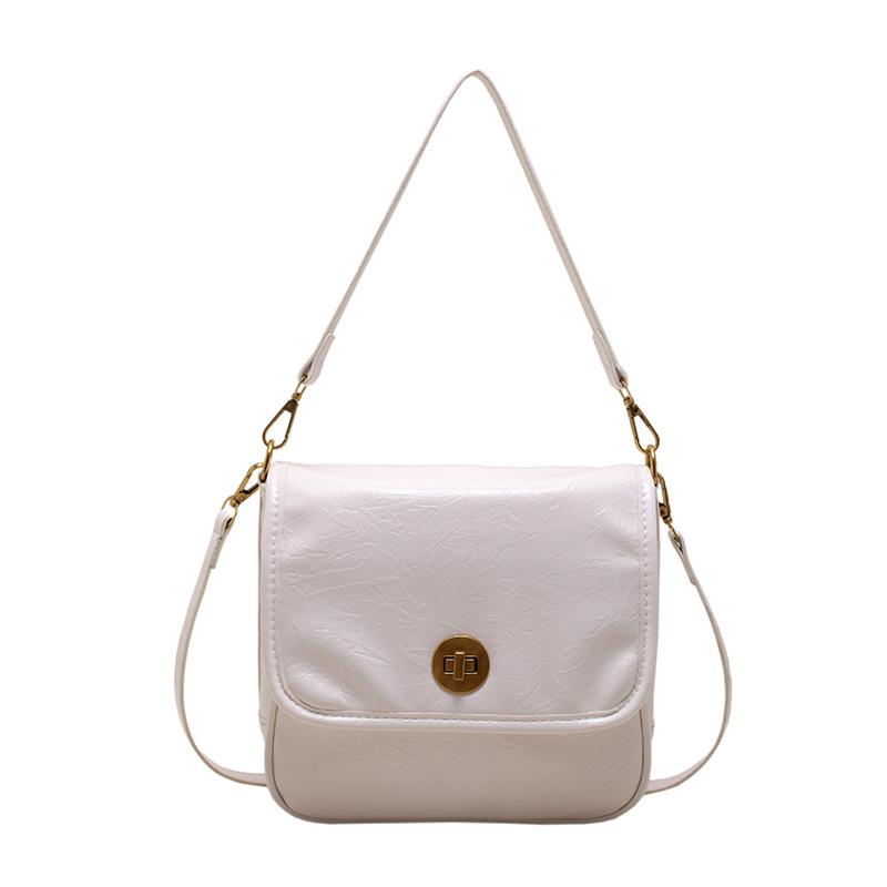 

2025 trendy new women s autumn pleated shoulder bag, messenger bag, fashionable underarm bag, hand-scratched high-end small square bag. белый