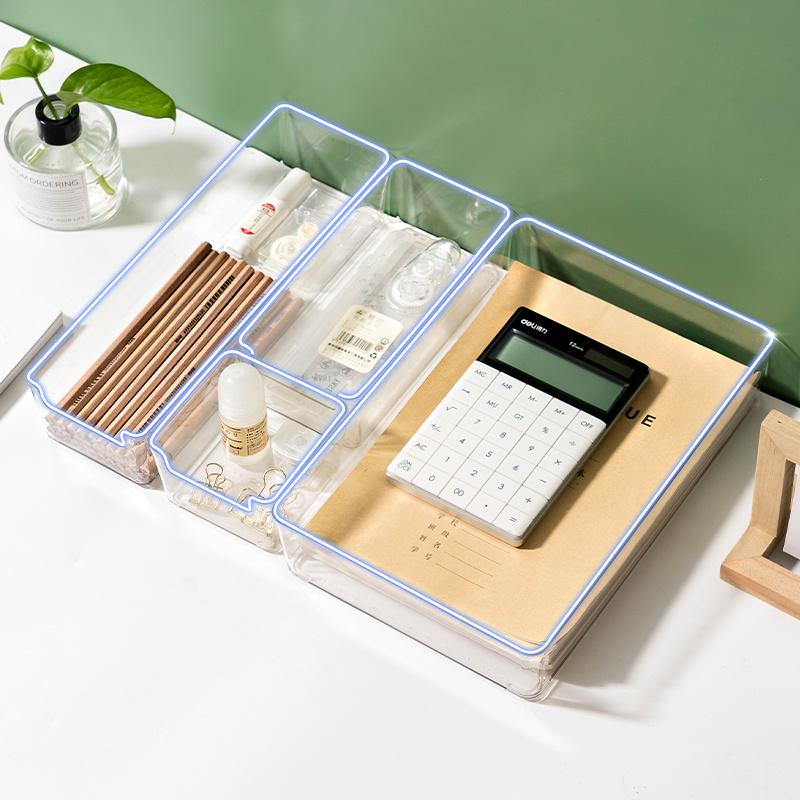 New Combined Storage Box Desktop Drawer Storage Home Organizer Box Cosmetics Lipstick Socks Bar Transparent Storage Basket