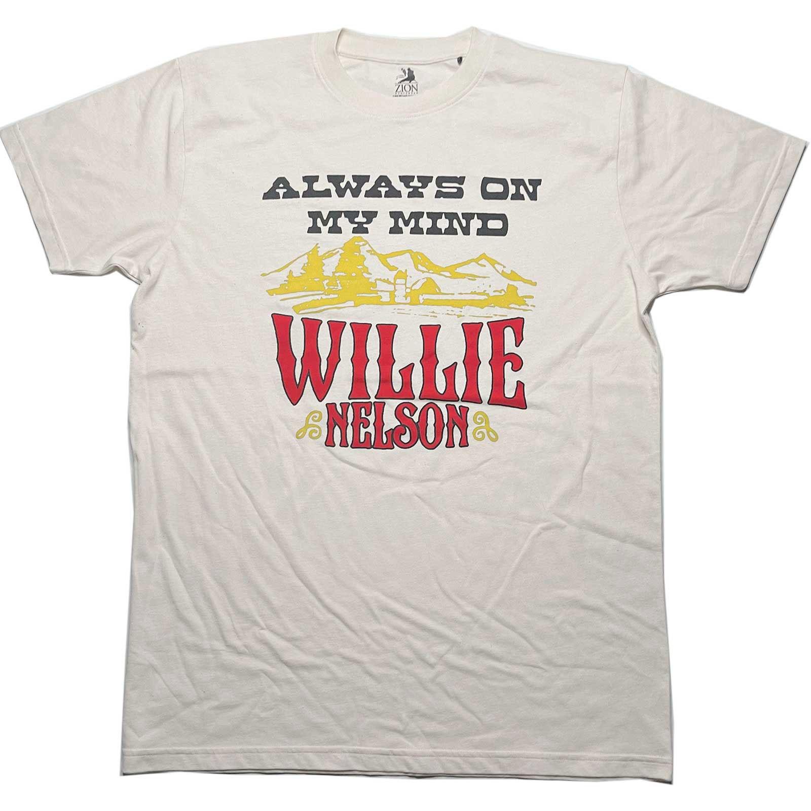 Men s Willie Nelson Always On My Mind T-shirt Large Natural S
