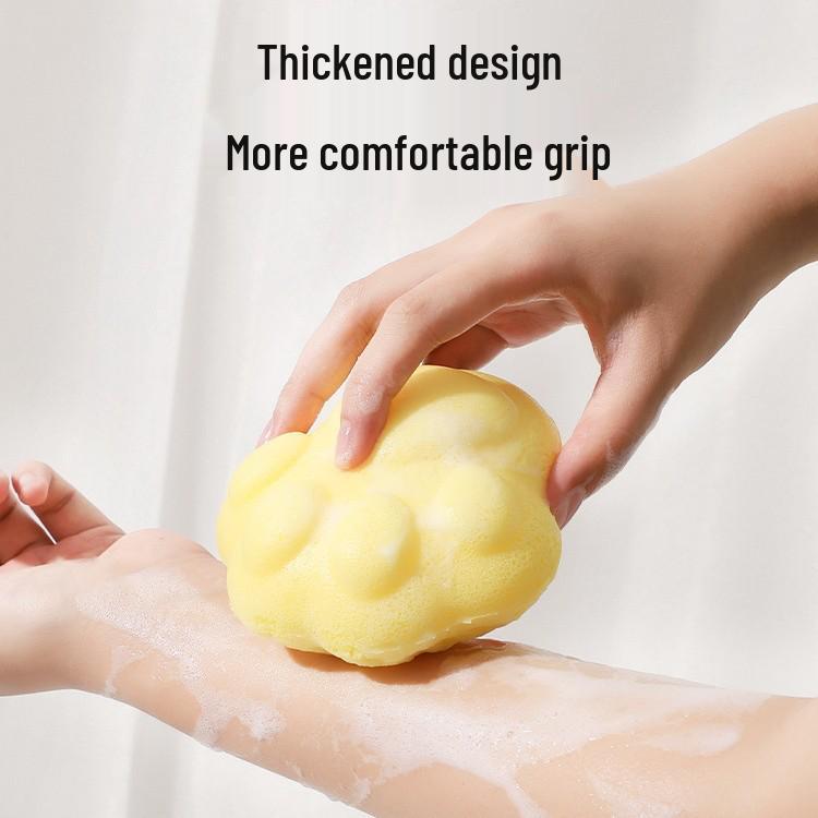 Kids Bath Sponge & Shampoo Brush: Newborn Konjac Exfoliating Puff and Cotton Bath Ball