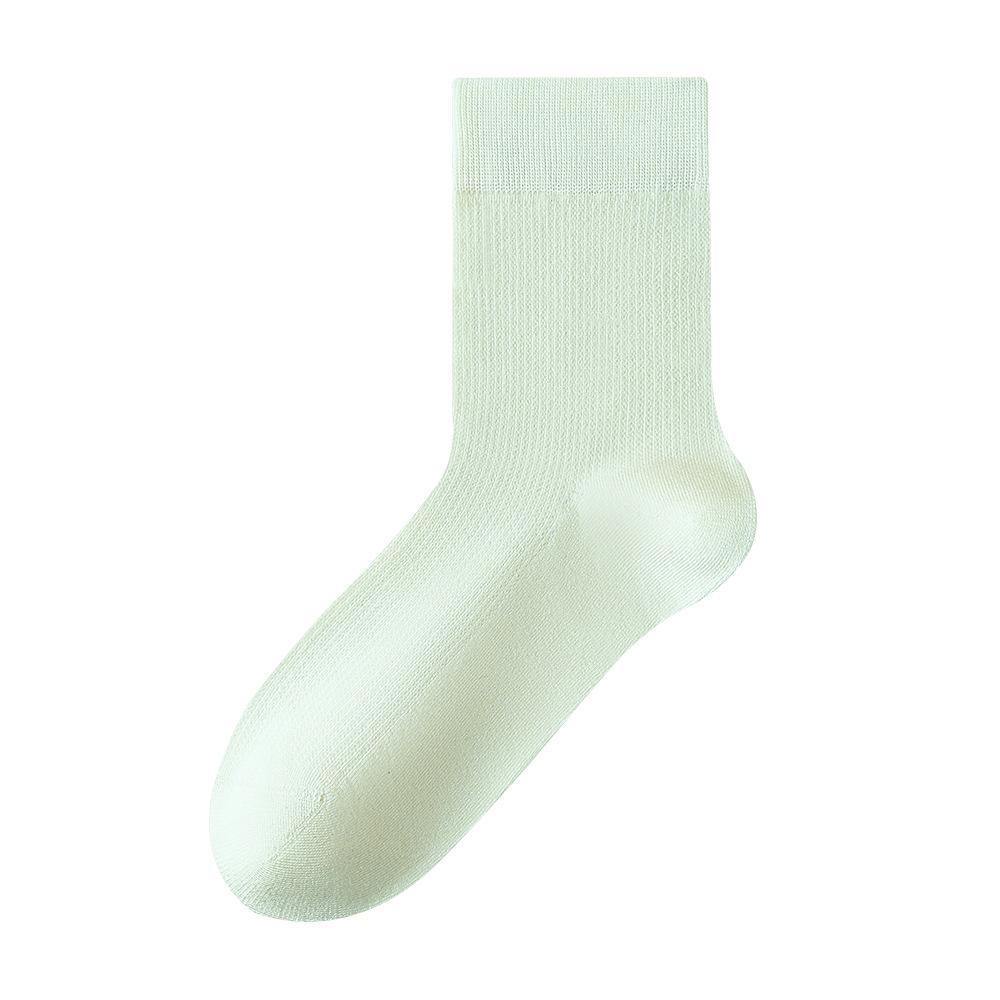 Women's Summer Thin, Cool Modal Ice Socks, Mid-calf Socks, Antibacterial, Deodorizing, Breathable, White, Boneless