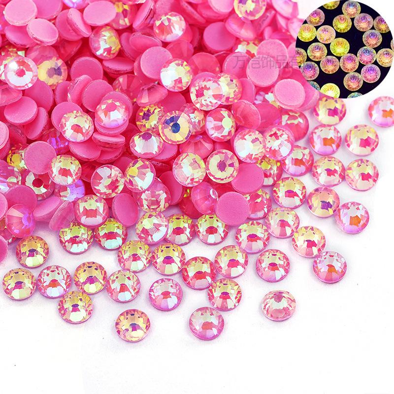 Nail Art Luminous Flat Bottom Diamond Glass Crystal Fluorescent Diamond Diy Rhinestone Nail Jewelry Accessories
