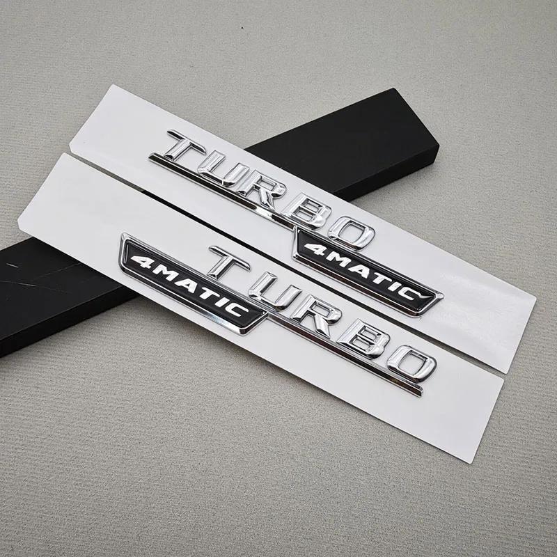 2pcs 3D ABS TURBO 4MATIC Car Letters Side Fender Trim Badge Emblem Sticker For Mercedes Benz AMG A45 A35 X247 W117 Accessories AT1