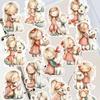 18pcs Cute Girl Puppy Stickers for Stationery Decoration Girl Stationery,Waterproof and Cute Journals and Notebooksks Diy