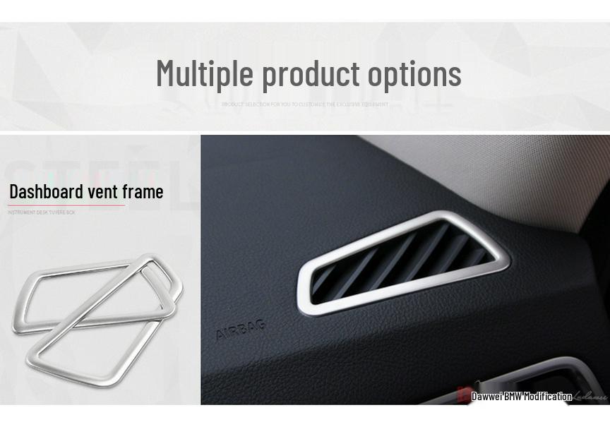 BMW 5 Series GT Interior Modification: Center Console Vent & Window Lift Handle Bright Strip Stickers for 528 535i.