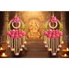 Divyakosh Fabric Wall Hanging for Home Decoration Set of 2, Multicolor Flower Diwali Latkan, Diwali Decoration,
