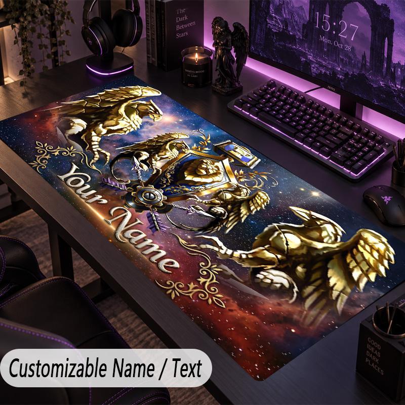 Custom Text Big Mousepad, Extended Desk Pad For Laptop Work GameWorld of Warcraft