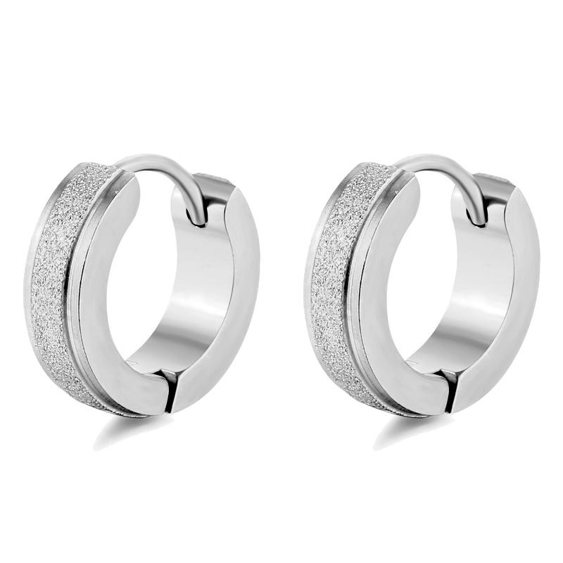 1 Pair Unisex Classic Punk Simple Circle Stainless Steel Earrings For Women Men Cool Round Huggie Hoop Earrings Female Jewelry