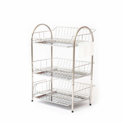 Konan Original Stainless Steel 3-Tier Dish Drainer KHM05-8265 Size (approx.): Width 40 x Depth 30 x 58 cm