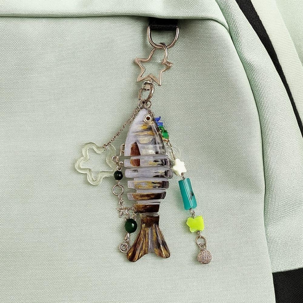 

Bionic Design Handmade Fish Keychains Phone Lanyard Fish Bait Lanyard Backpack Style 1