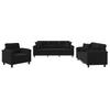 3 Piece Sofa Set with Cushions Black Microfiber Fabric