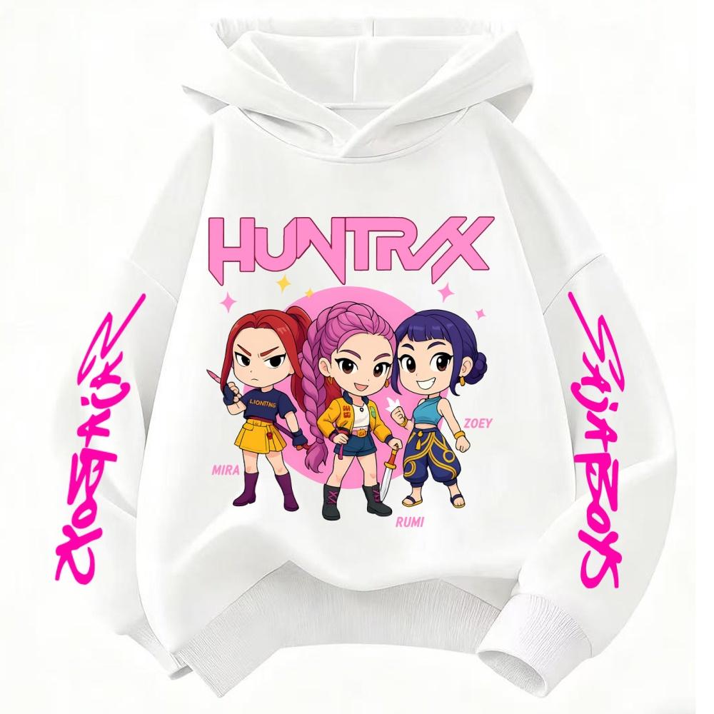 Kpop Demon Hunter Hoodies Kids Kawaii Rumi Mira Zoey Sweatshirt Girls Boys Winter Pullover Long Sleeves Children Clothes