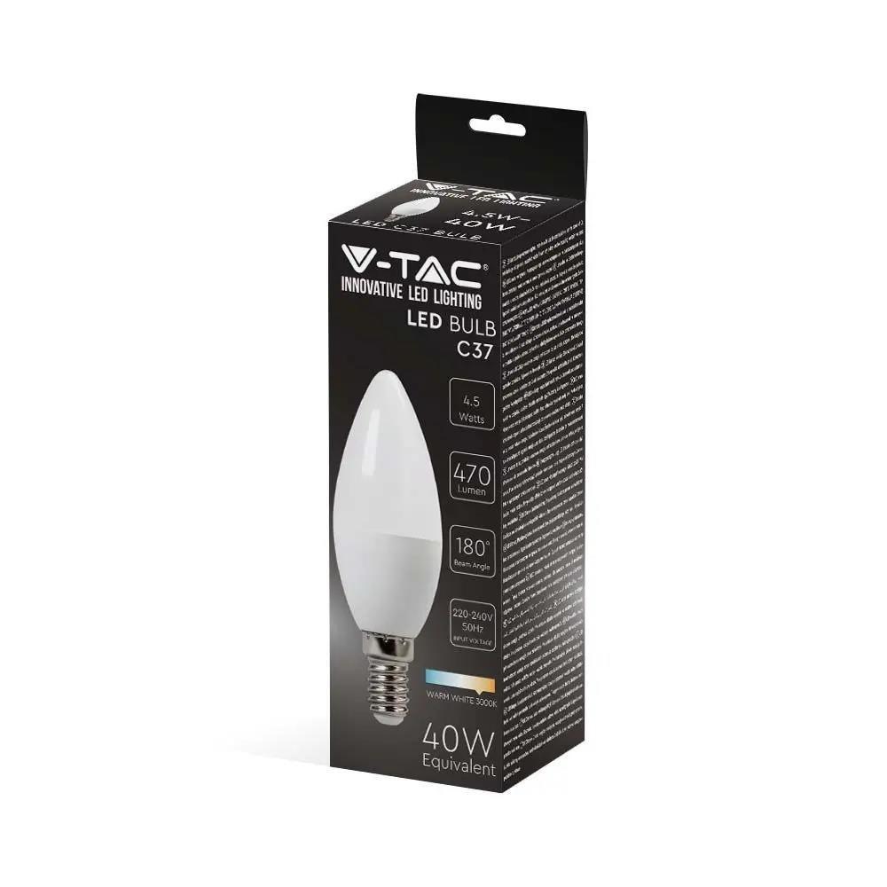 V-TAC LED Bulb 4.5W E14 Candle VT-1855 4000K 470lm