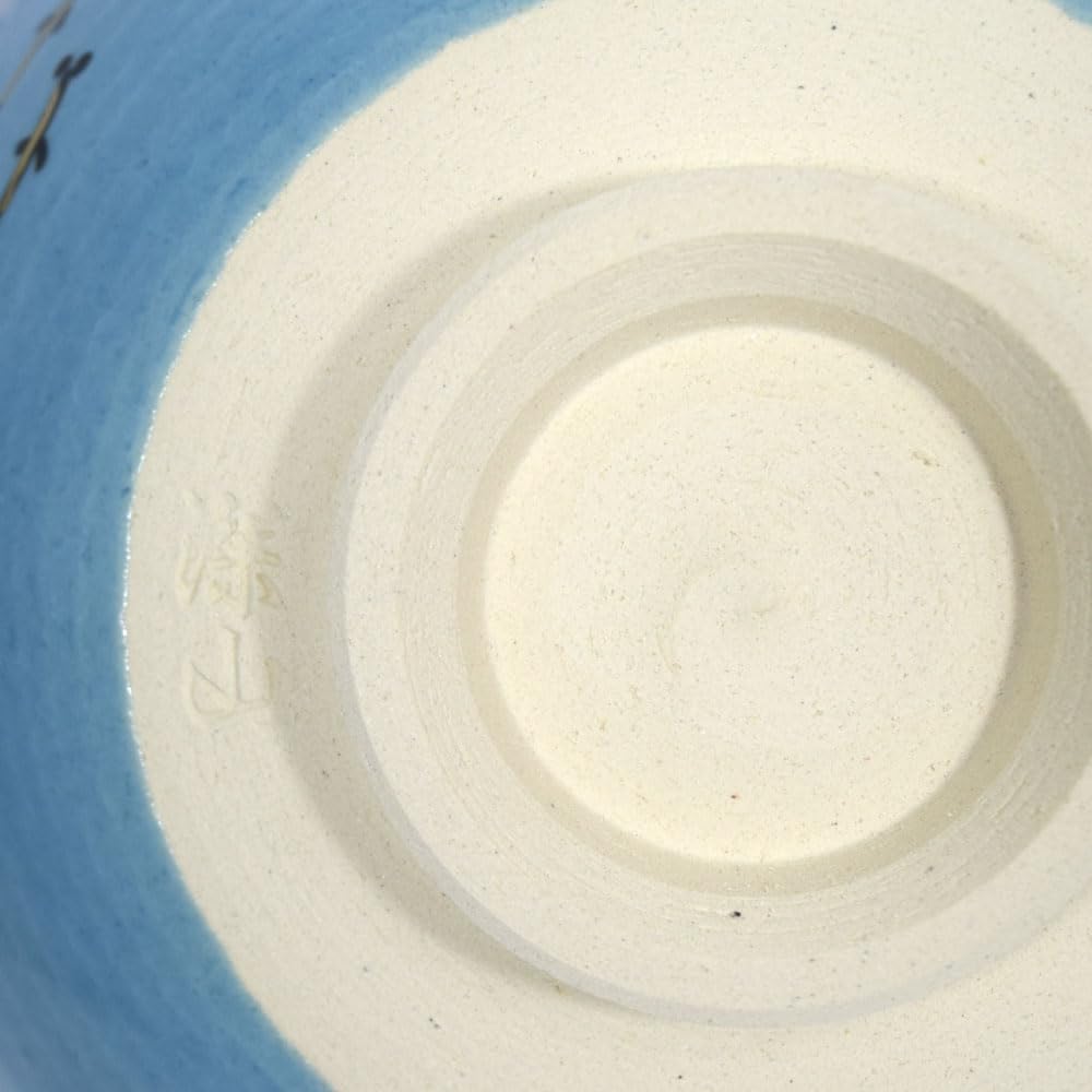 Tea Ceremony Utensils, Flat Tea Bowl, Colored Painting, Design of Water Plants and Killifish, by Higashiyama Miyama