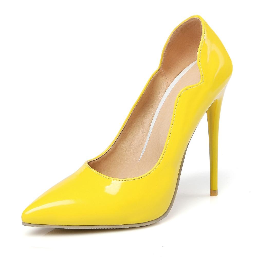 Fashion 2025 Women Shoes Luxury Brand Pumps Red Shiny Bottom Pointed Toe Black High Heels Thin Heel 12cm Sexy Wedding Party Ladies Shoe
