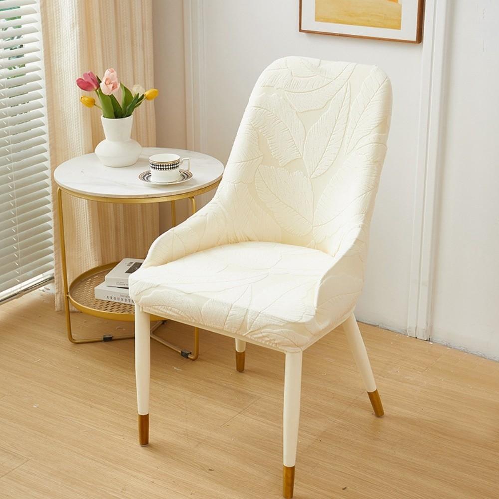 Durable Elastic Stretch Leaf Jacquard Chair Cushion Cover Solid Color Waterproof Curved Chair Cover Chair Protectors Household