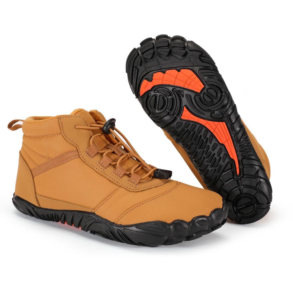 Comfortable Non-Slip Waterproof Winter Snow Boots with Velvet Lining - Wear-Resistant, Warm, Casual Cotton Five-Finger Design for the Outdoors