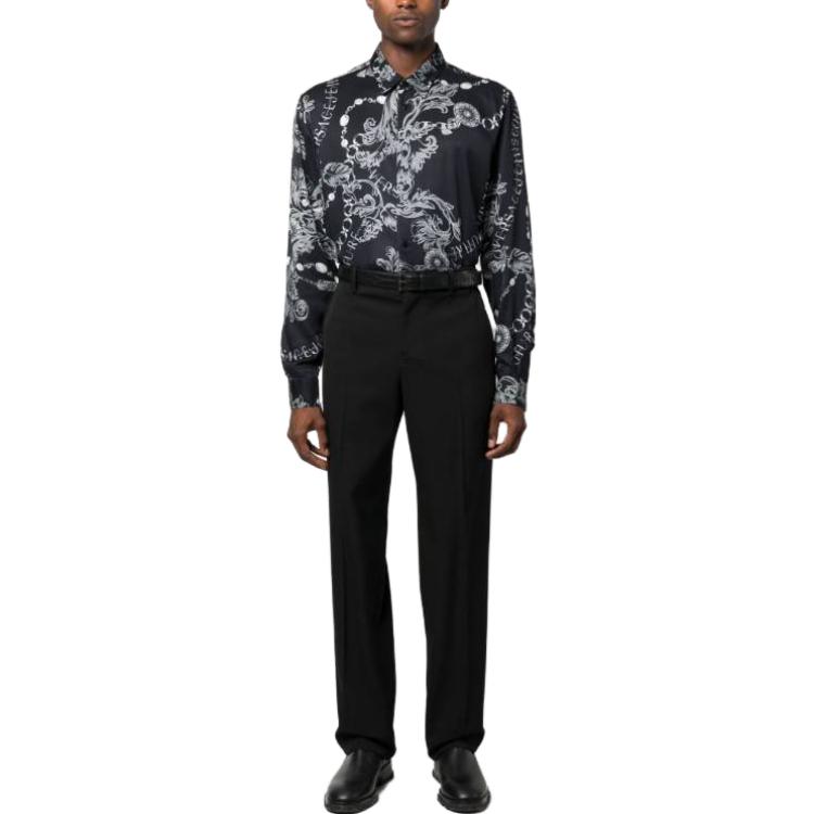 Versace Jeans Couture Chain Couture Printed Button Up Shirt 75GAL2R0NS298899
