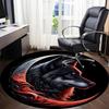1pc Moon Wolf Office Round Area Rug, Under Office Chairs Bedroom Living Room Home Decor, Room Deco