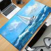 Sea Sailing Pattern Desk Mat Large Gaming Mouse Pad Nonslip Rubber Base Stitched Edge Keyboard Pads PC Tablet for Office Decor