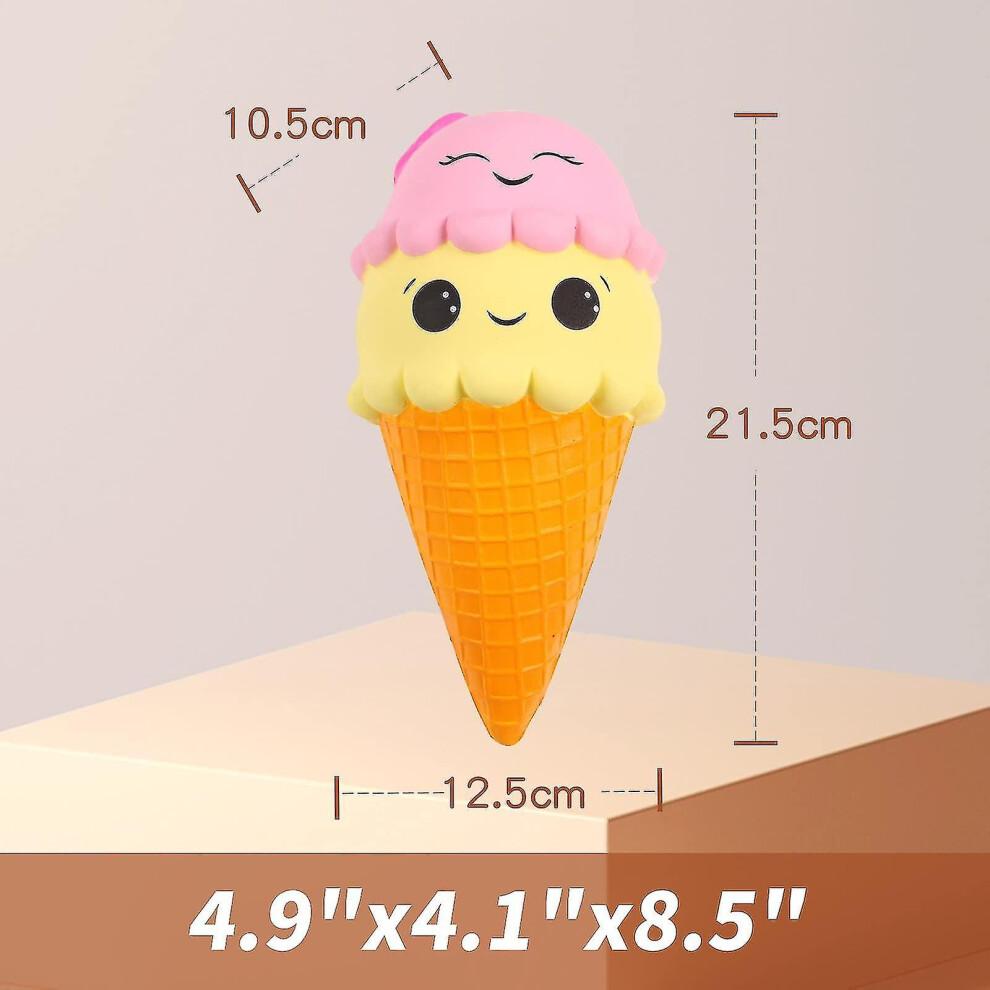Squishies Ice Cream Jumbo Squishys Slow Rising Kawaii Smiley Squishies Decompression Toys 12.5 X 10.5 X 21.5 Cm