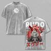 Hot Anime Gachiakuta Rudo Print T-shirt Men Women Tshirts Oversized Cotton Clothing Retro Washed T Shirt Harajuku Male Tops