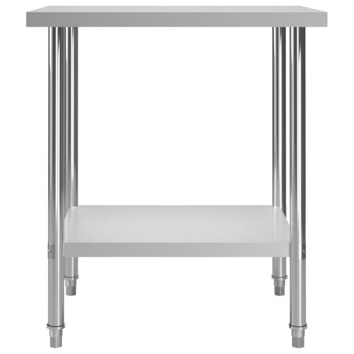 VidaXL Table de travail de cuisine 80x60x85 cm Acier inoxydable 51186