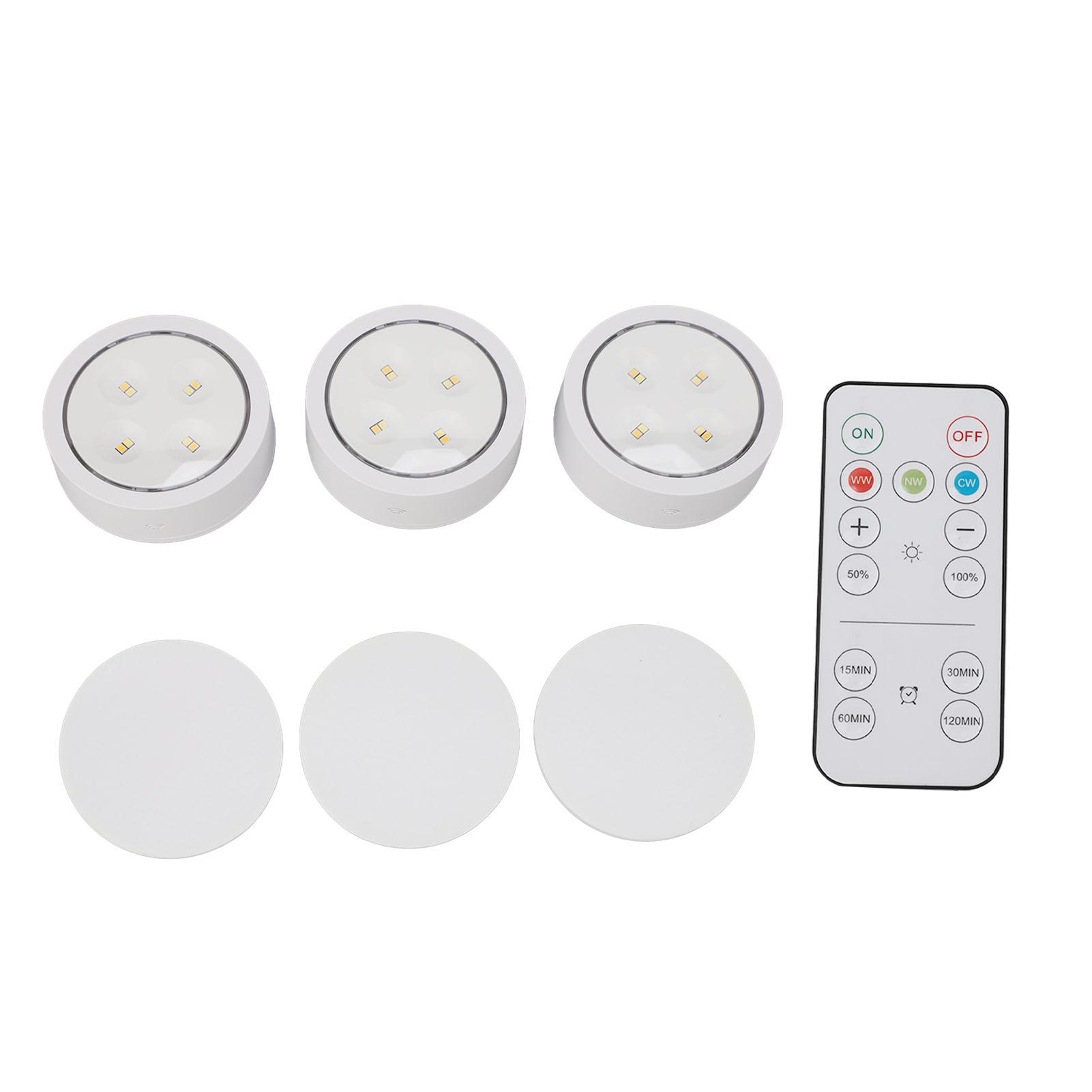 

3Pcs Remote Control LED Light ABS Night Lamp Home Decoration for Cabinet Kitchen