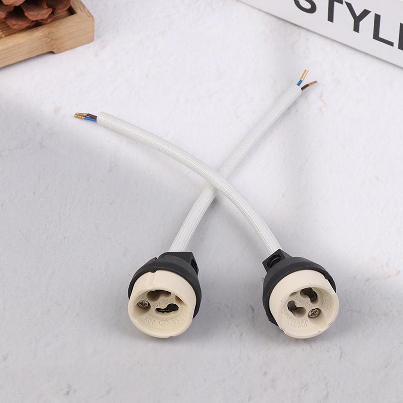 4Pcs Ceramic GU10 Base Socket Adapter Wire Connector Porcelain Halogen GU10 Lamp Holder LampHolder For LED Spot Light Bulb