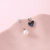French Retro Love Pearl Asymmetric Earrings Tassel Long Earrings Valentine's Day Gift