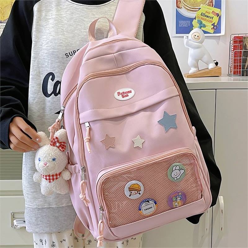 Schoolbag Japanese Ins Transparent Pain Bag Large Capacity Versatile College Girl Mini Backpack Cute Little School Bag