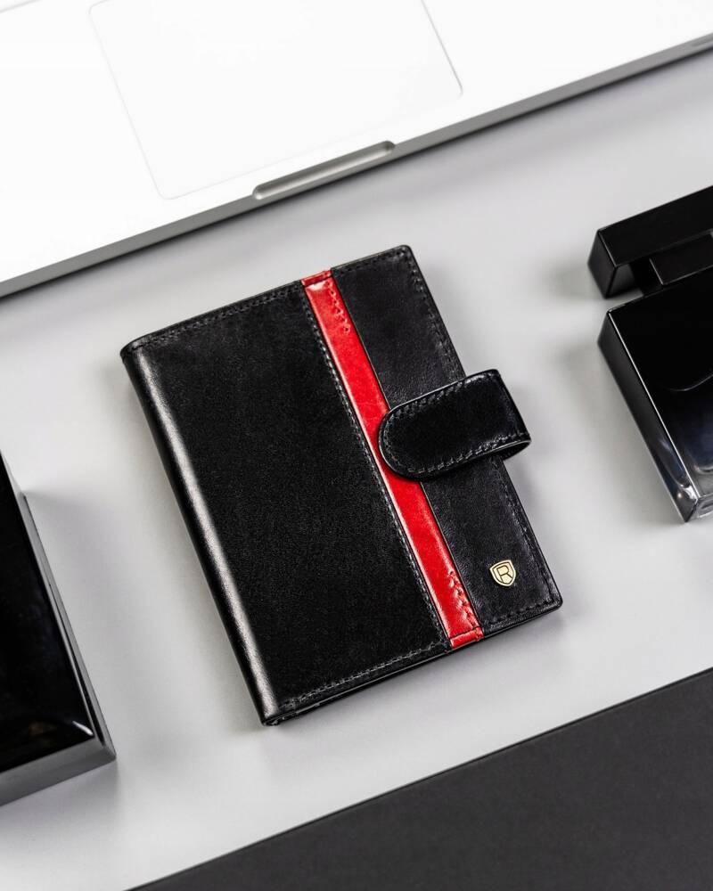 Large Men's Leather Wallet with RFID System and Snap Closure - Rovicky