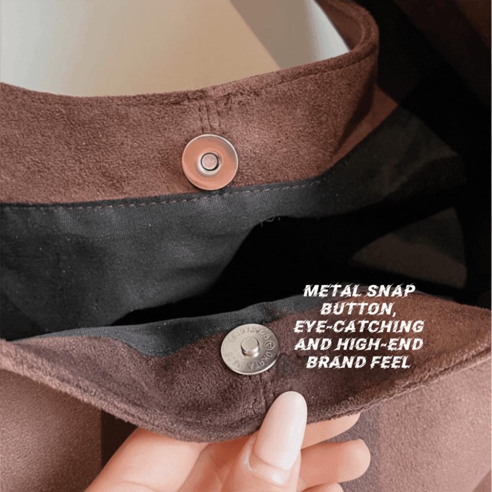 Casual Retro Women's Shoulder Bag Large Capacity Suede Tote Bag Solid Color Underarm Bag