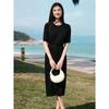 Annacol Women's Casual Knitted Pleated Dress