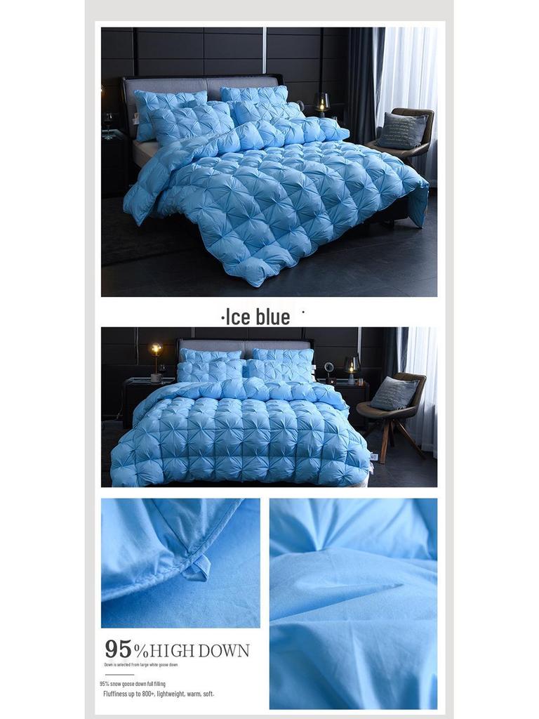 All-Cotton Cable Knit Goose Down Duvet - Thick, Warm Quilt for Autumn and Winter