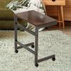 End Table Furniture Practical C Shaped TV Tray for Bedside Small Space Proch Brown