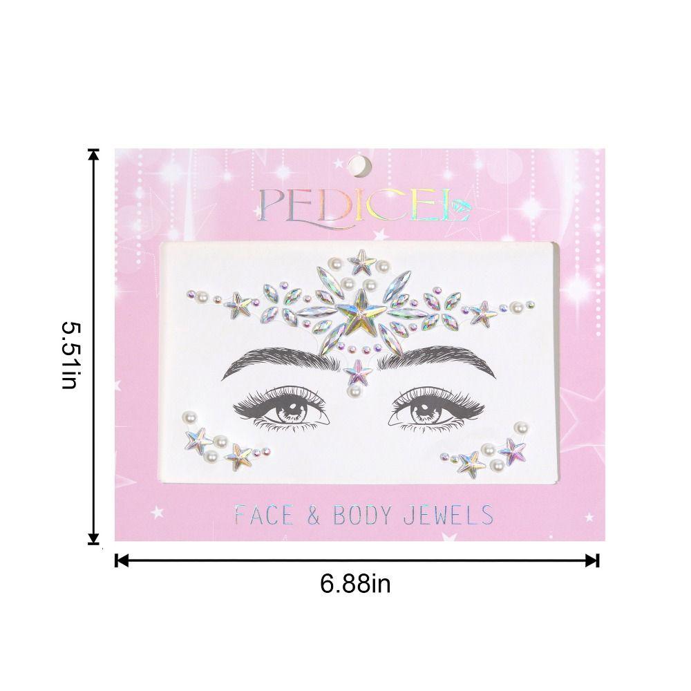 Kreativer Strass-Aufkleber Bunter temporärer Tattoo-Aufkleber 3D-Kristallaufkleber Augenbraue