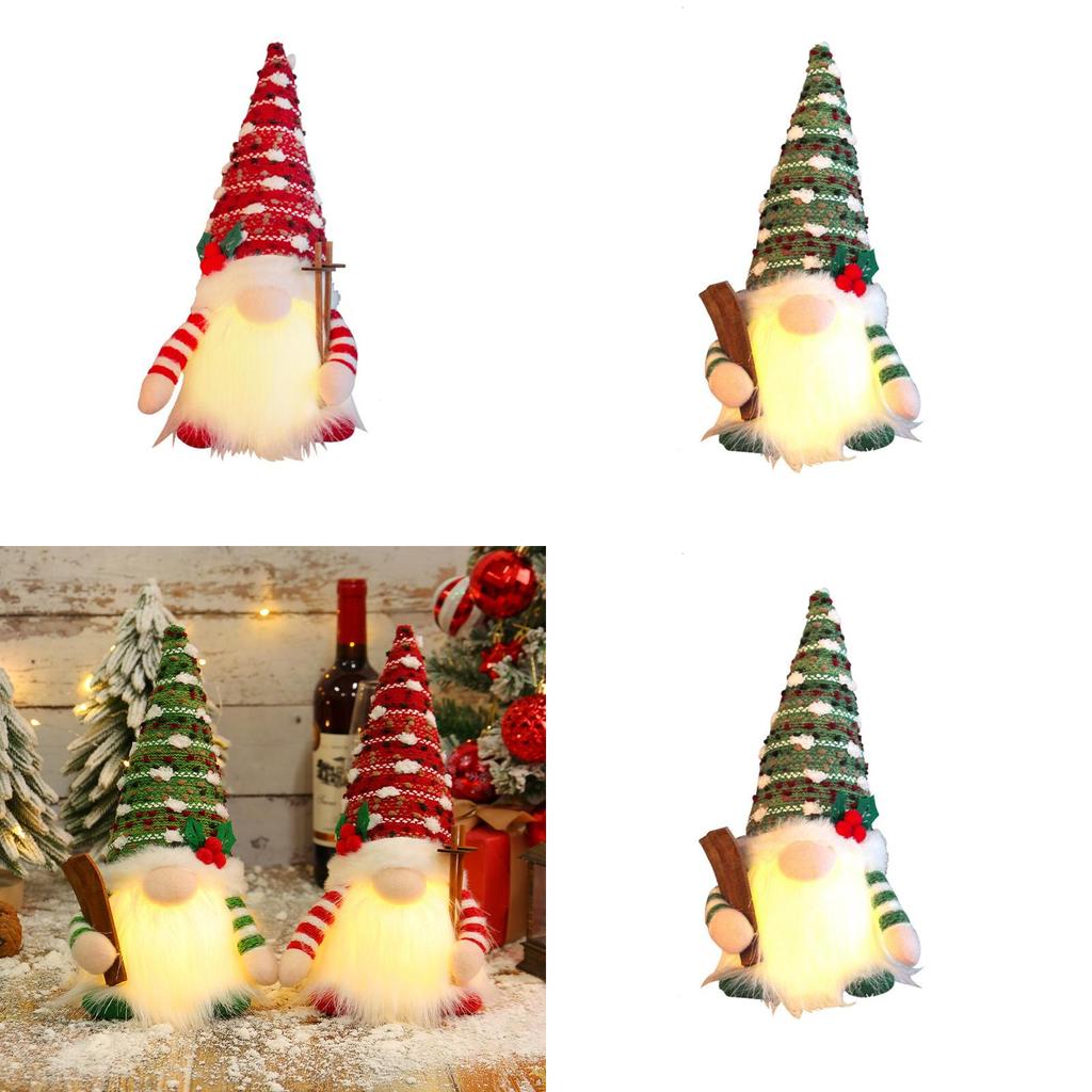 Rudolph Christmas Light Up Sled Plush Toy With Long Beard For Holiday Decor