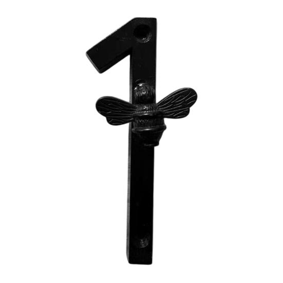 Bee House Number for Outside, Weather-proof Alloy Floating Address Numbers, Metal Number Sign for Door, Mailbox, Wall, Yard