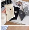 5 Pairs of Female Spring and Autumn Lovely Sweet Bubble Mouth Lace Eyes Expression In The Tube Pile Socks