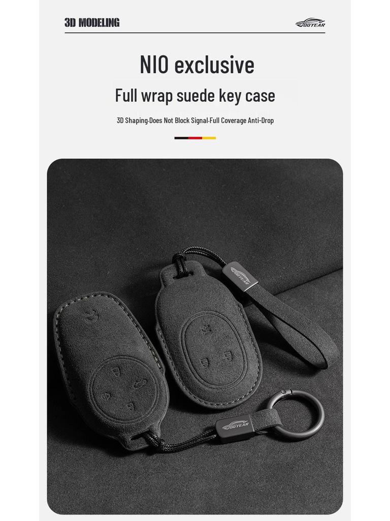 NIO Key Fob Case for ES6, ES8, EC6, ES7, ET7, ET5 - Tricolor Suede Protective Shell