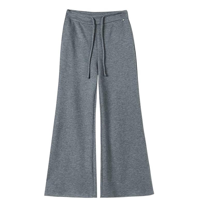 2026 Autumn/Winter High-Waisted Velvet Wool Flare Pants - Women's Floor-Length Casual Style