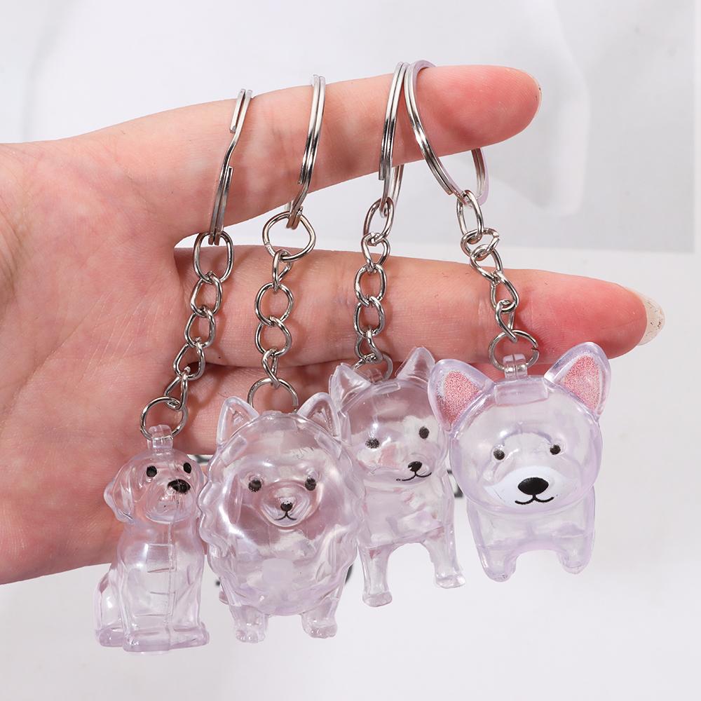 Transparent Dog Fur Storage Pendant Cute Fur Storage Capsule Dog Shape Keychain DIY Accessories Pet Hair Container Pet Souvenir