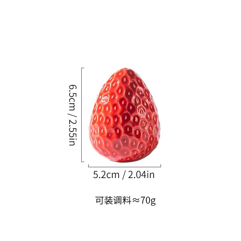 European Ceramic Strawberry Cruet Oil Pot Creative Fruit Kitchen Seasoning Jar Salt Sugar Chili Jar Soy Sauce Vinegar Bottle New