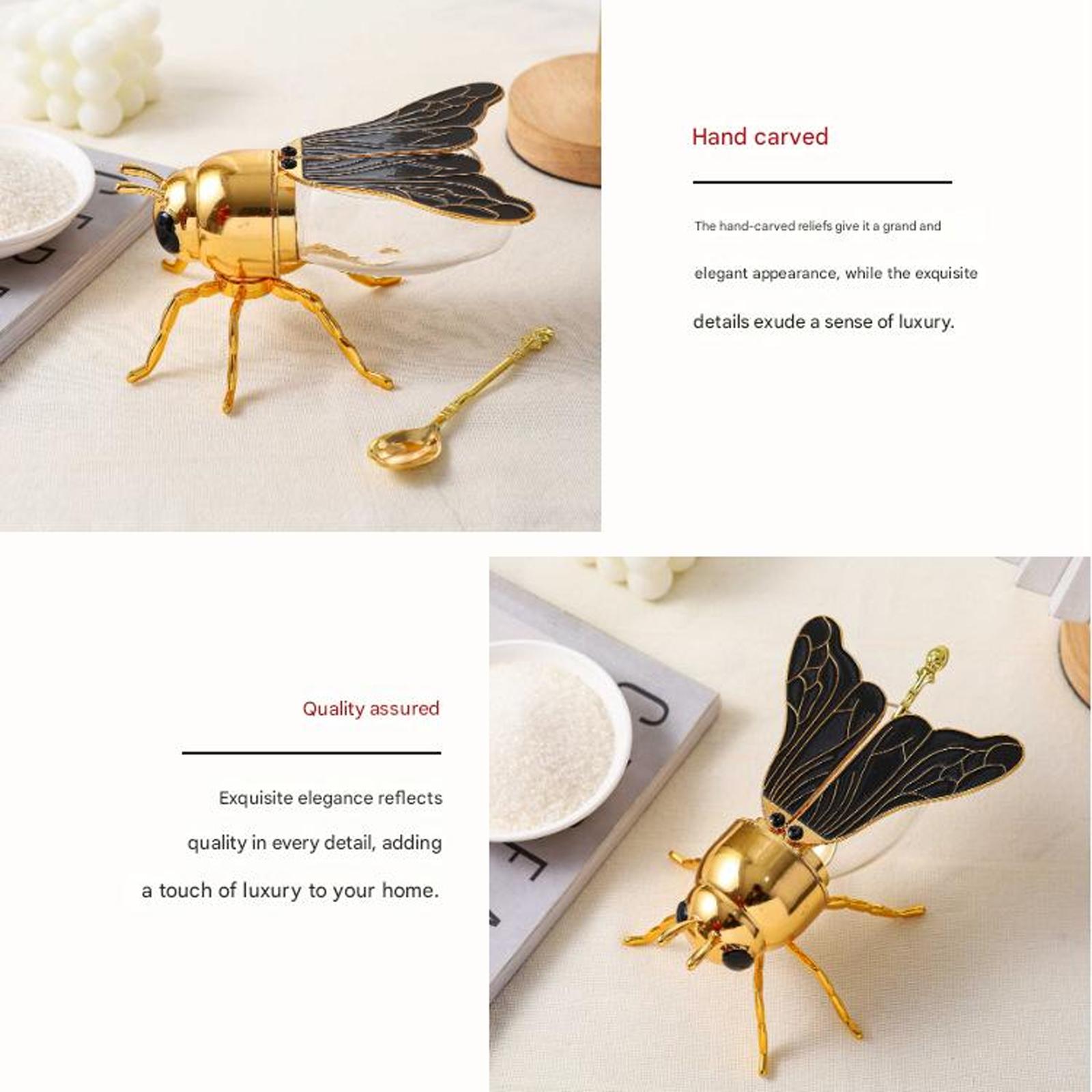 Decorative Bees Shape Glass Seasoning Jar Elegant Kitchen Decoration Airtights Seal Keep Seasoning Freshing 1