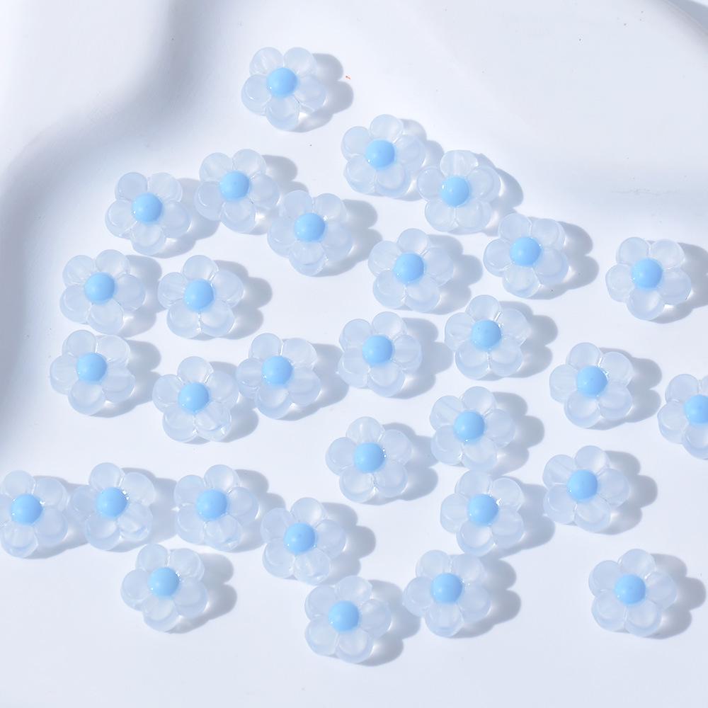 Korean INS Frosted Five-Petal Flower Acrylic Beads for DIY Bracelets - Colorful Accessories
