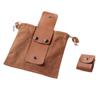 Collapsible Canvas Storage Bag PU Leather Outdoor Foraging Bag Garden Picking Pouch  Tool Storage